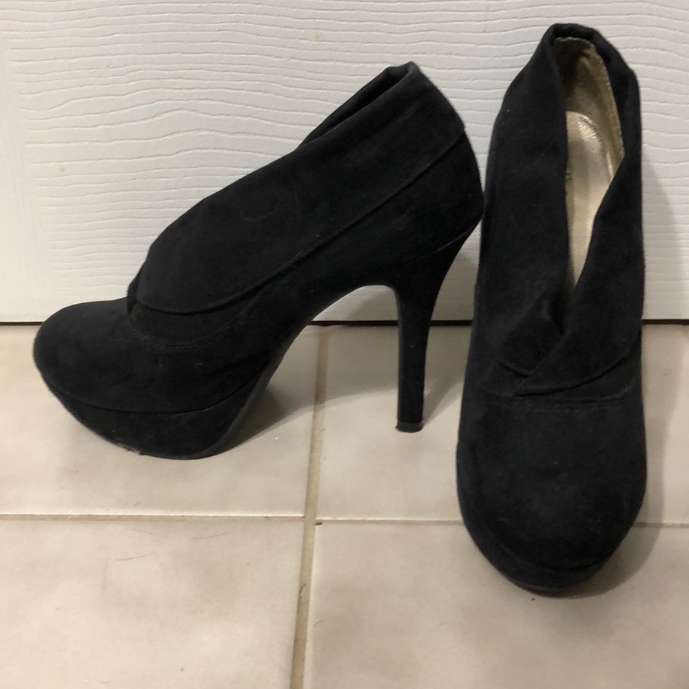 Black suede booties